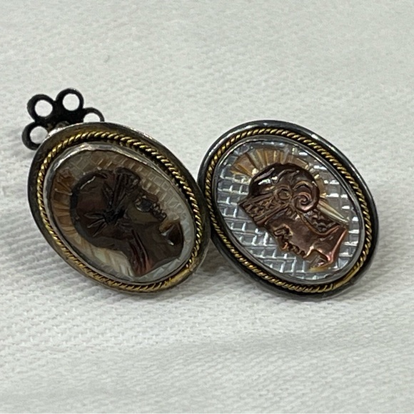 900 Silver Roman Centurion Cameo Necklace, Bracelet, and Earrings - 15 Cameos! - Picture 9 of 16